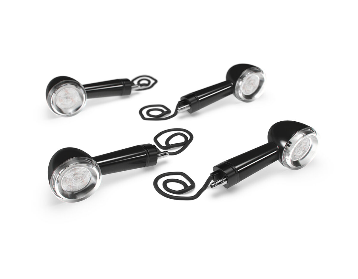 KIT DE INTERMITENTES DE LEDS BLANCOS CON CUERPO NEGRO HNTR/METEOR 350